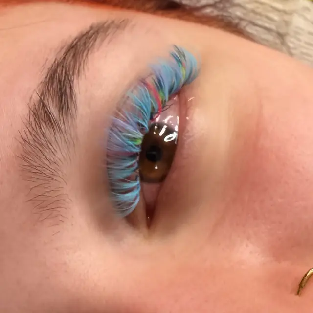 Blue color lashes by Whiplash, LLC in Manitowoc, WI