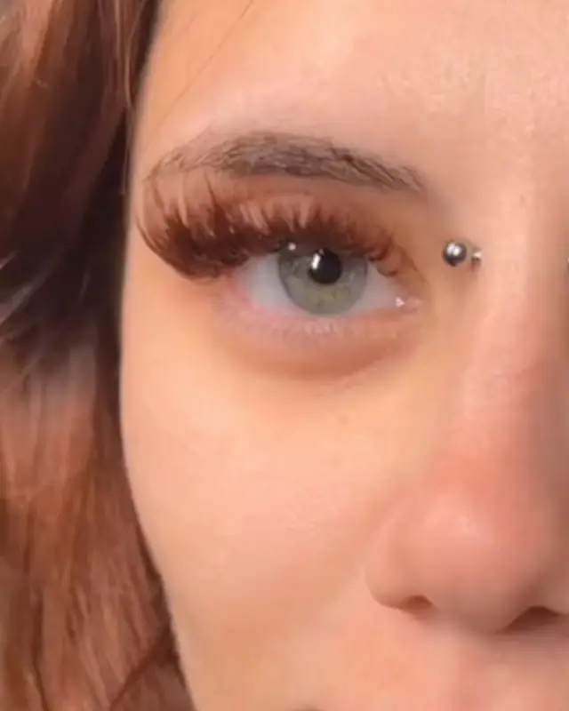 Brown lash extensions by Whiplash, LLC in Manitowoc, WI, set 3
