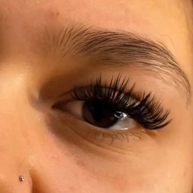 Natural black lash extensions by Whiplash, LLC in Manitowoc, WI, set 4