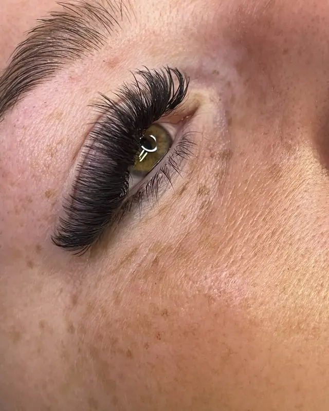 Natural black lash extensions by Whiplash, LLC in Manitowoc, WI, set 8