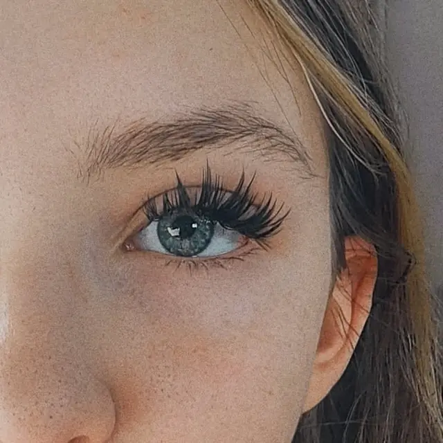 Natural black lash extensions by Whiplash, LLC in Manitowoc, WI, set 10