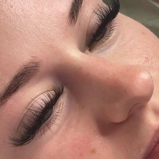 Natural black lash extensions by Whiplash, LLC in Manitowoc, WI, set 12