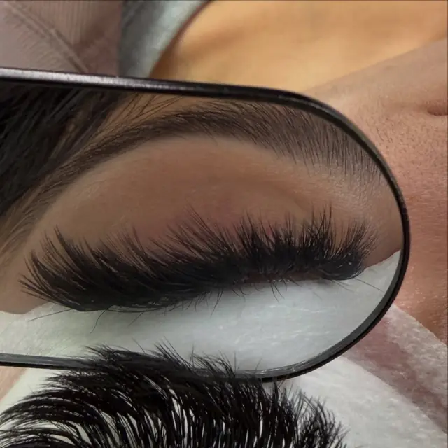 Natural black lash extensions by Whiplash, LLC in Manitowoc, WI, set 13