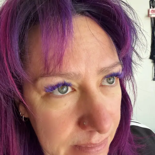 Purple lash set matched to purple hair