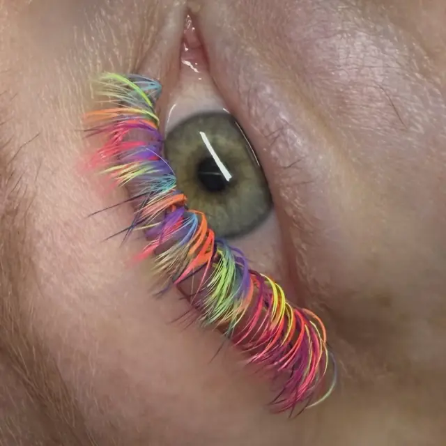 Rainbow color lashes by Whiplash, LLC in Manitowoc, WI