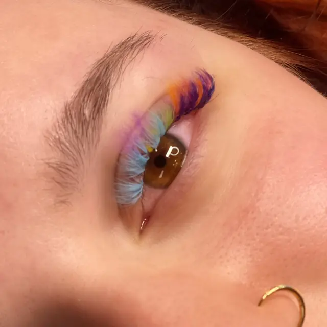 Rainbow color lashes by Whiplash, LLC in Manitowoc, WI, set 3