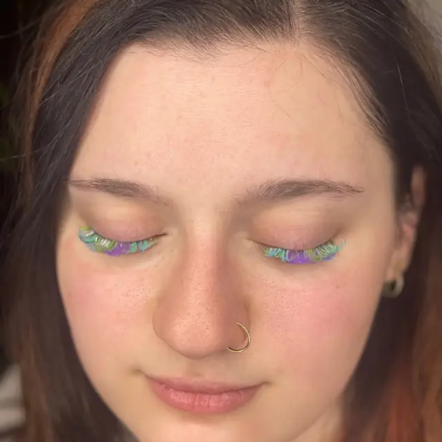 Rainbow color lashes by Whiplash, LLC in Manitowoc, WI, set 4