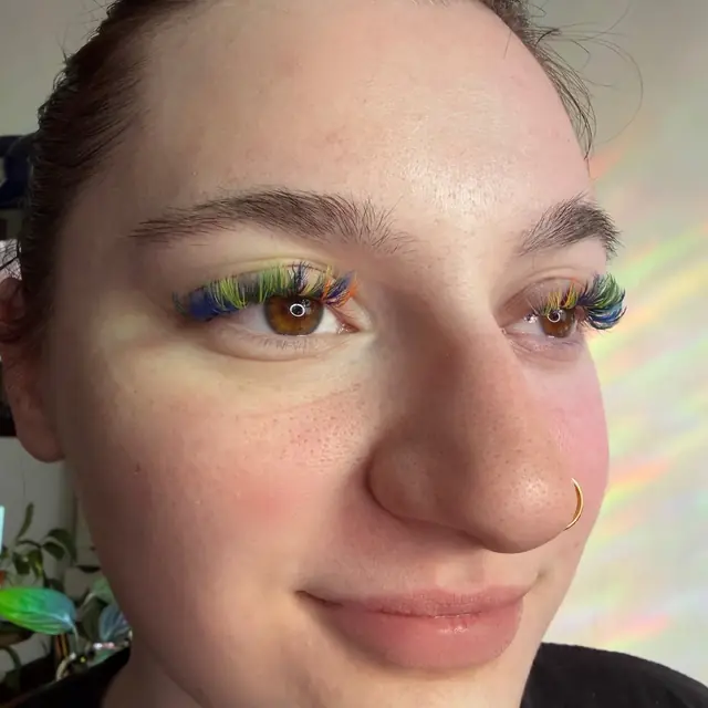 Rainbow color lashes by Whiplash, LLC in Manitowoc, WI, set 5