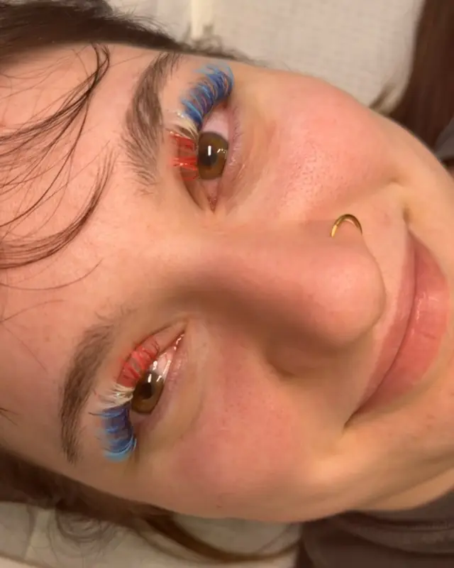 Rainbow color lashes by Whiplash, LLC in Manitowoc, WI, set 8