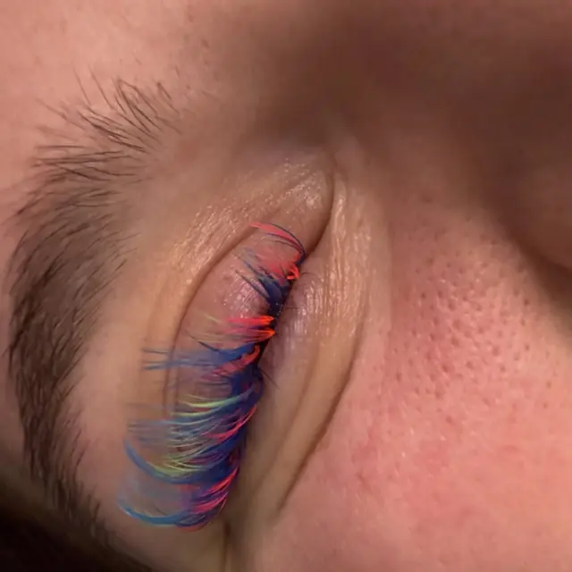 Rainbow color lashes by Whiplash, LLC in Manitowoc, WI, set 10