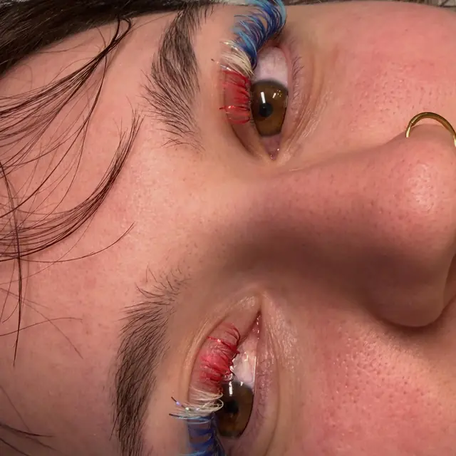 Red and pink color lashes by Whiplash, LLC in Manitowoc, WI, set 4