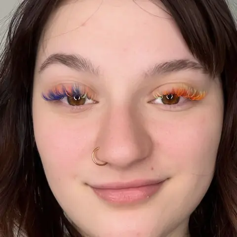 Orange and purple color lash set